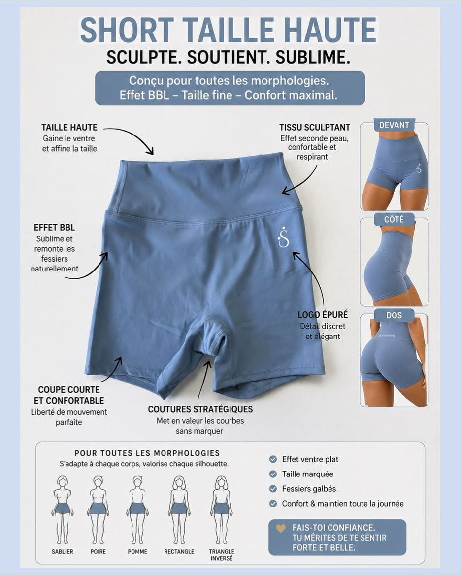 Celèste short taille haute